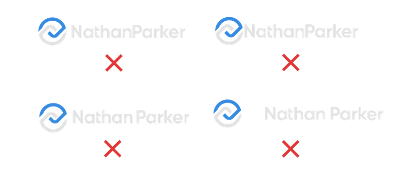 Improper spacing of the Nathan Parker logo